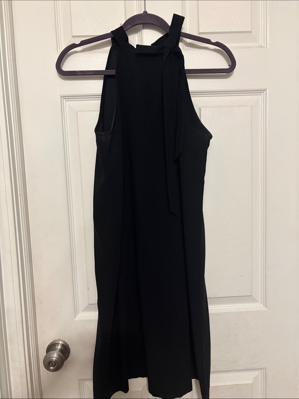 Ann Taylor Black Halter Tie-Neck Midi Dress